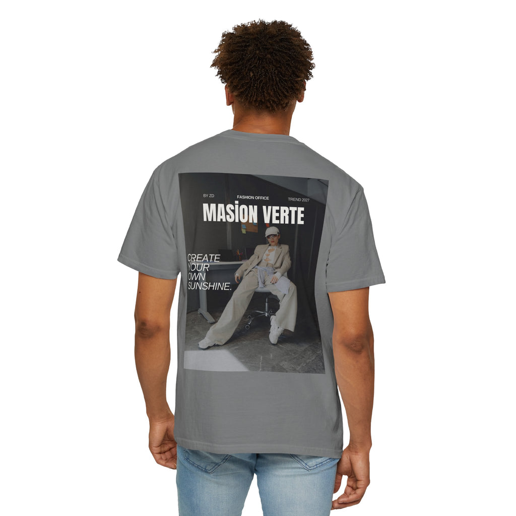 Graphic T-Shirt — 'Masión Verte: Create Your Own Sunshine' Vintage Magazine Back Print