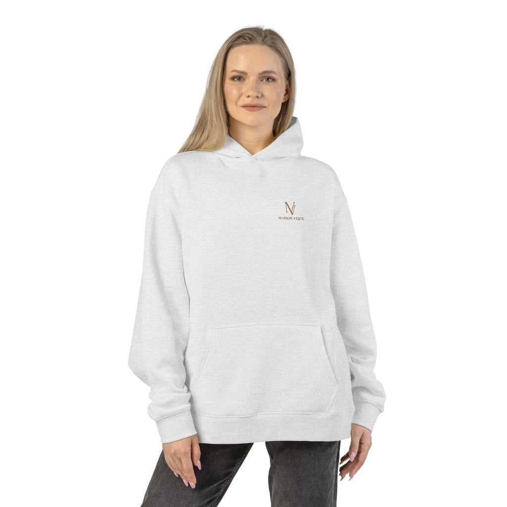 Relaxed Hoodie — Minimal Script 'N' Logo Chest Print Hoodie