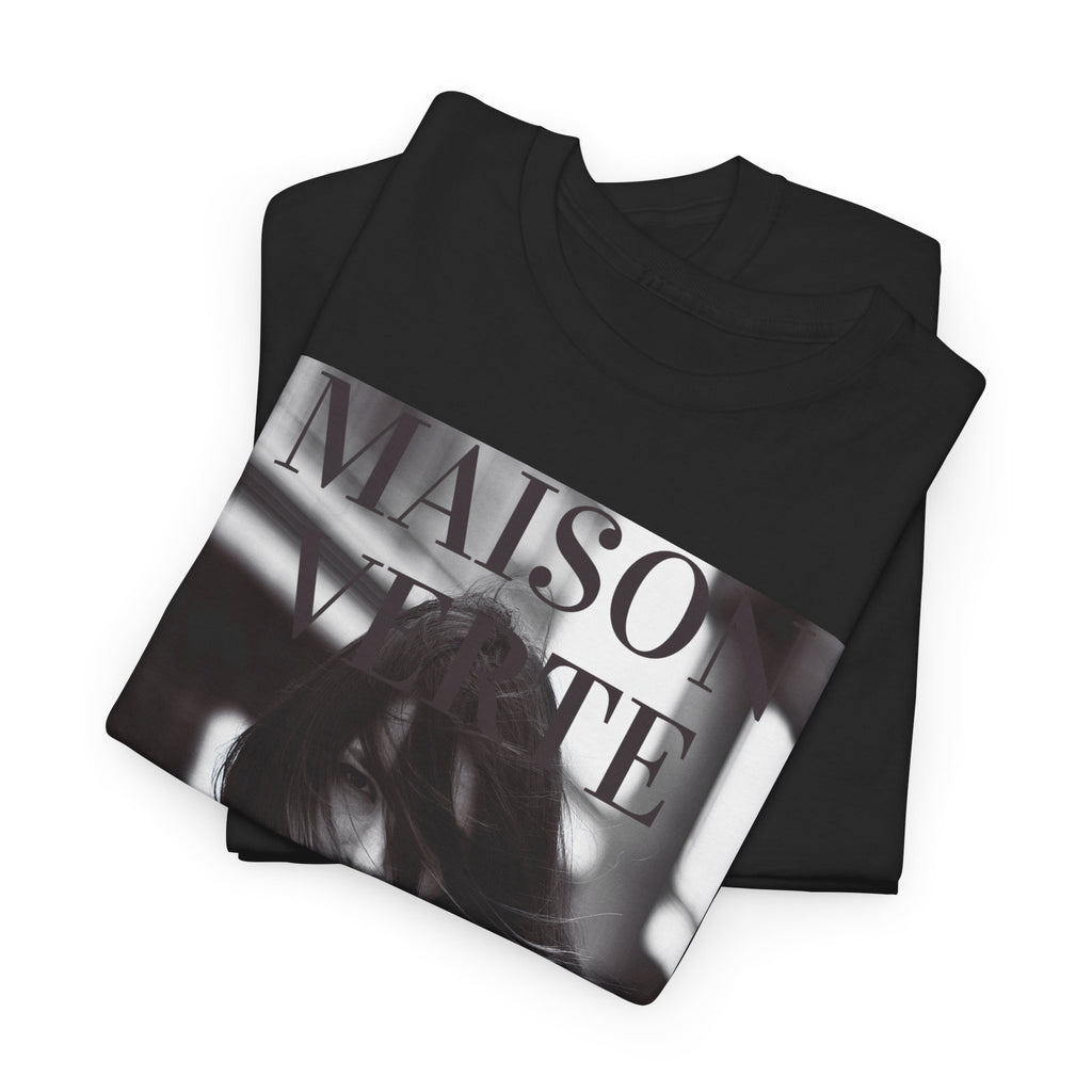Maison Matte Fashion Photo Tee — Vintage Monochrome Portrait Shirt