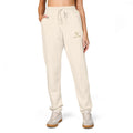 Embroidered Minimal Logo Sweatpants — Garment-Dyed Fleece Joggers
