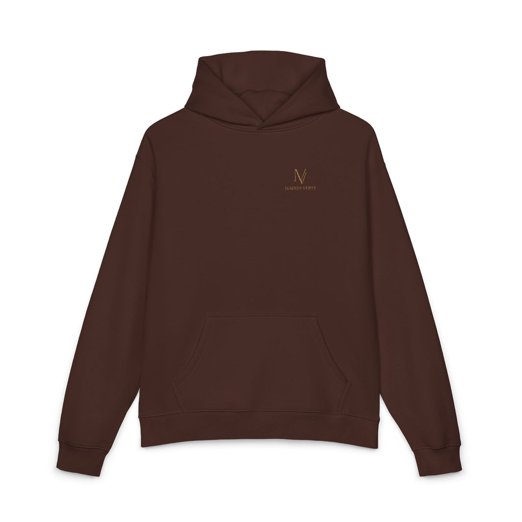 Relaxed Hoodie — Minimal Script 'N' Logo Chest Print Hoodie