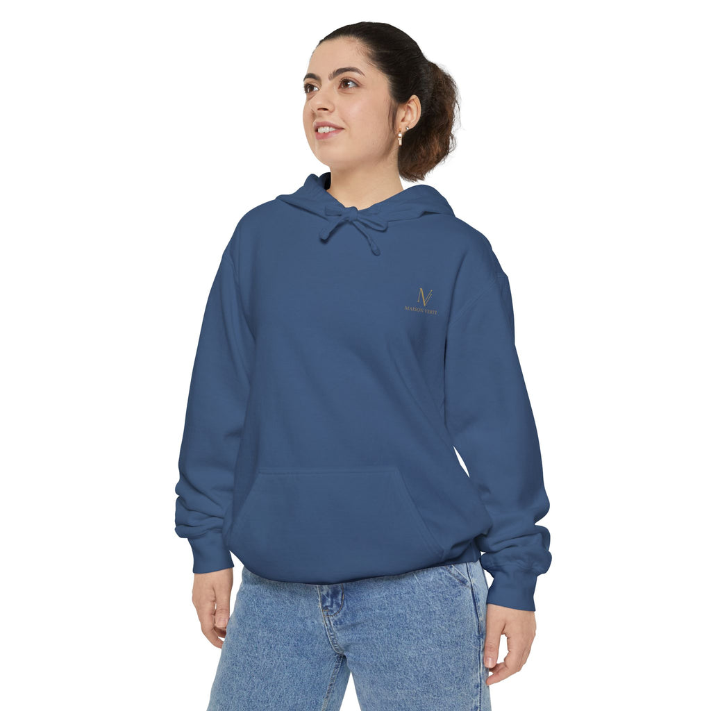 Minimal White Hoodie — Subtle Embroidered ‘N’ Casual Pullover