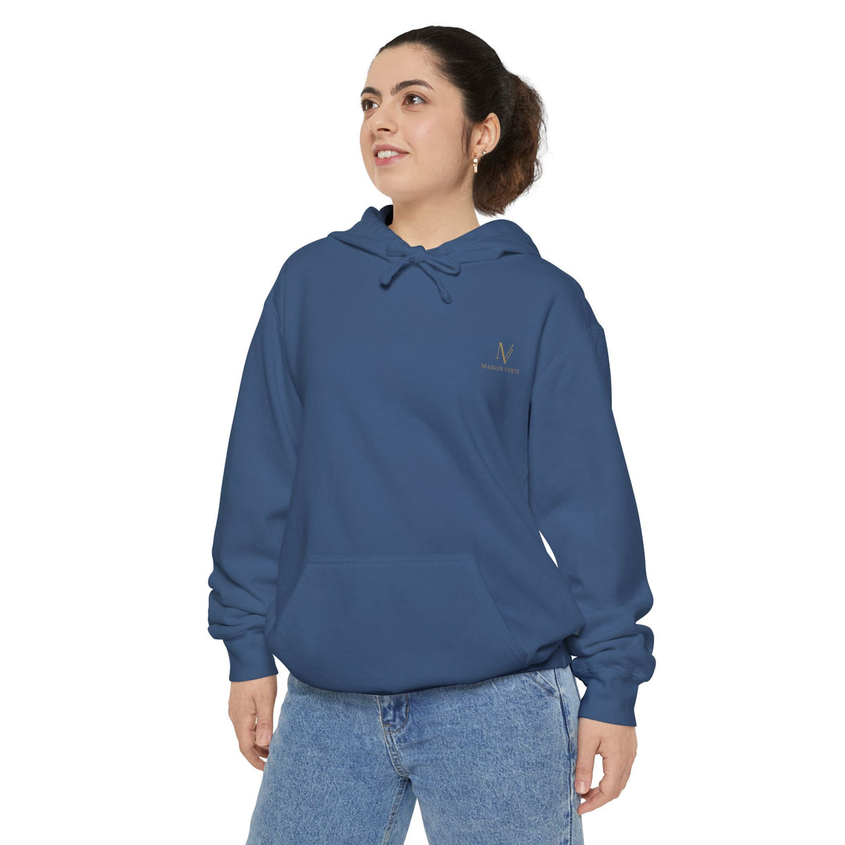 Minimal White Hoodie — Subtle Embroidered ‘N’ Casual Pullover