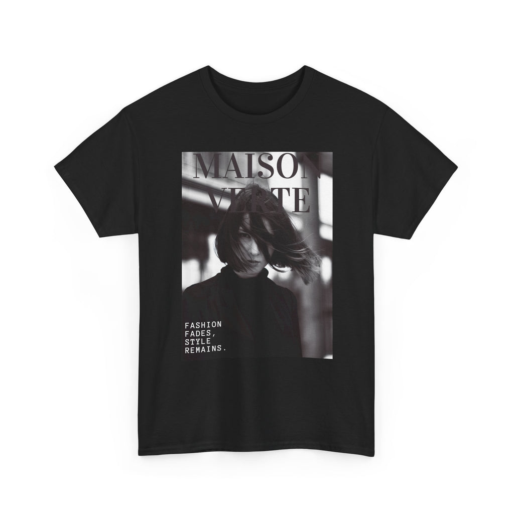 Maison Matte Fashion Photo Tee — Vintage Monochrome Portrait Shirt
