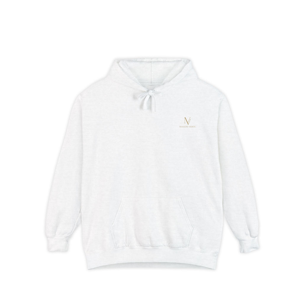 Minimal White Hoodie — Subtle Embroidered ‘N’ Casual Pullover