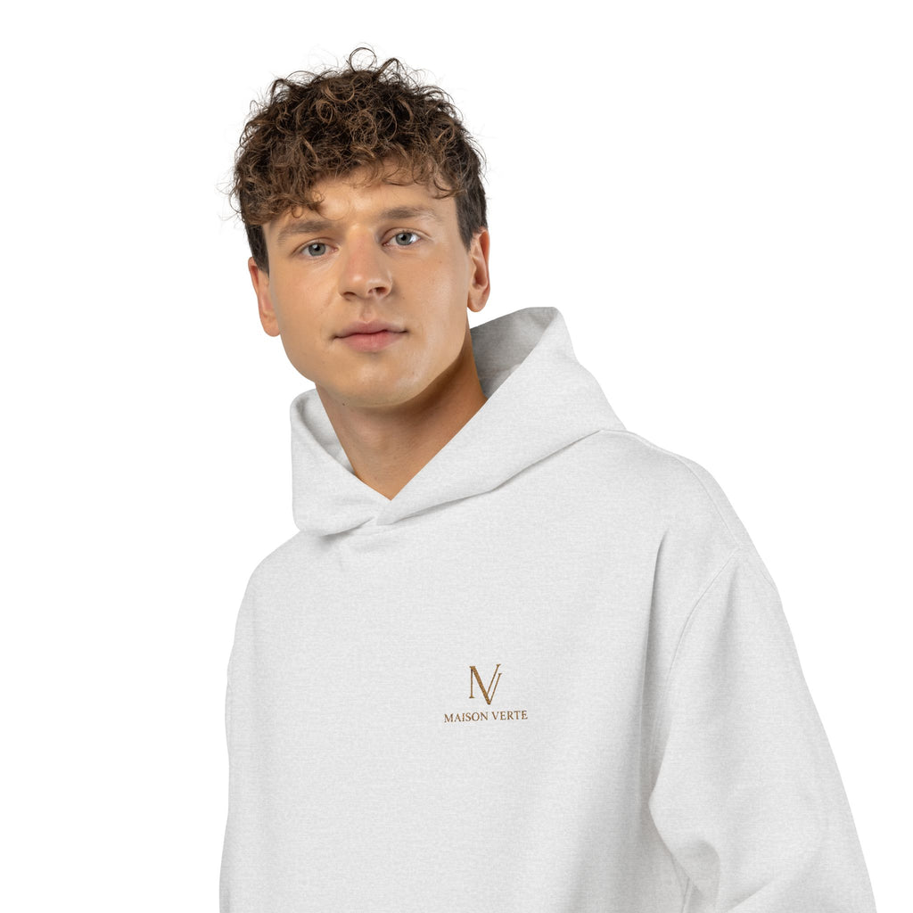 Relaxed Hoodie — Minimal Script 'N' Logo Chest Print Hoodie