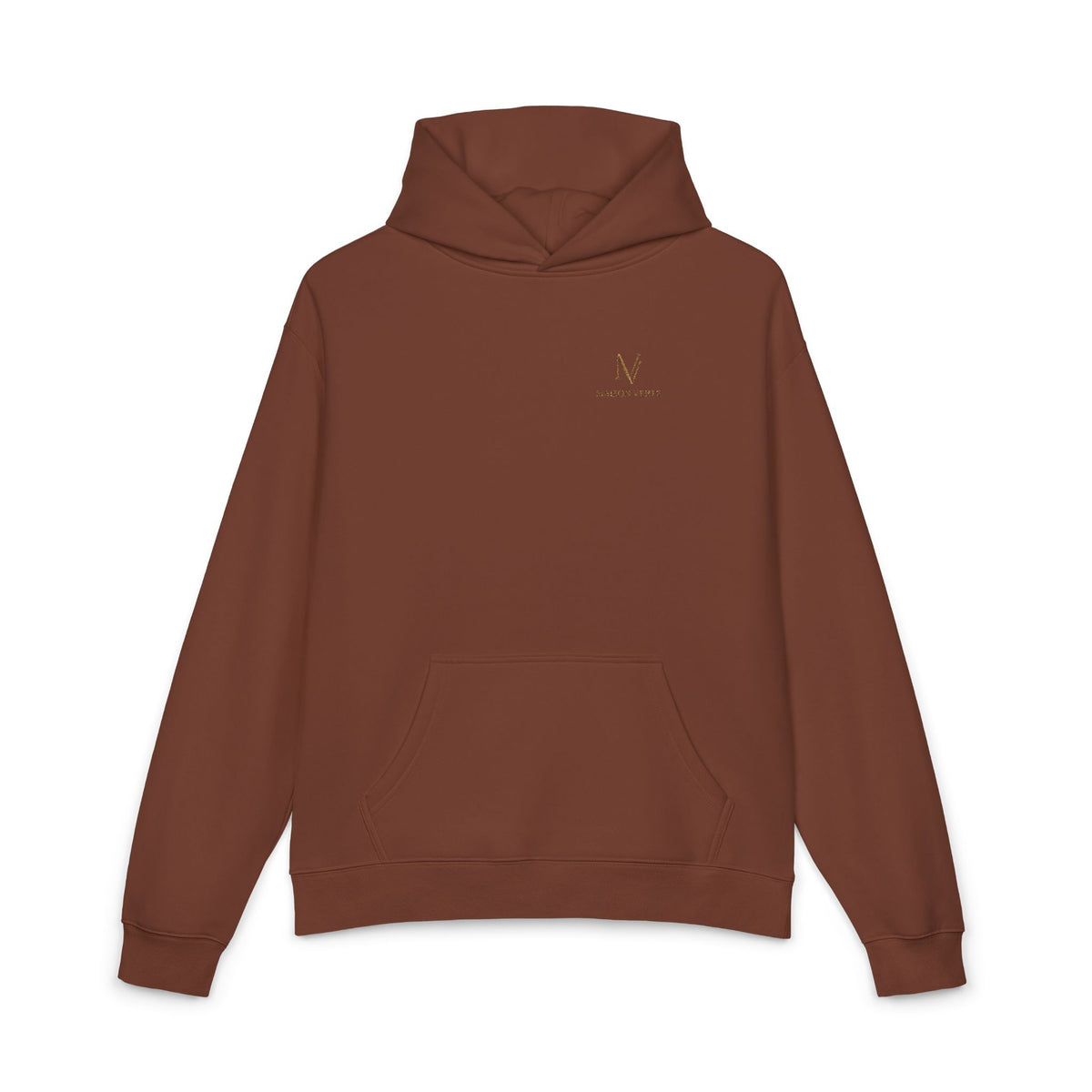 Relaxed Hoodie — Minimal Script 'N' Logo Chest Print Hoodie