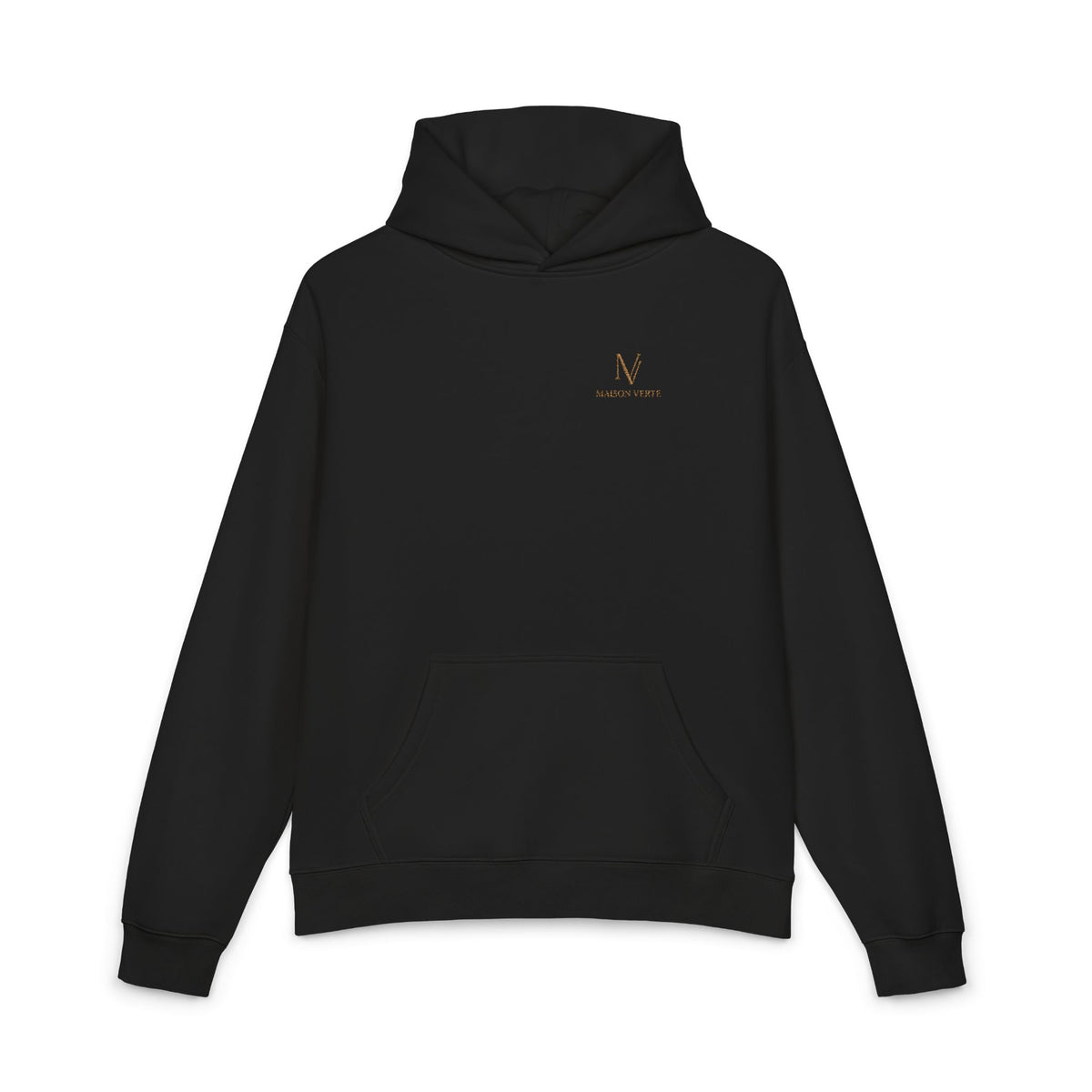 Relaxed Hoodie — Minimal Script 'N' Logo Chest Print Hoodie