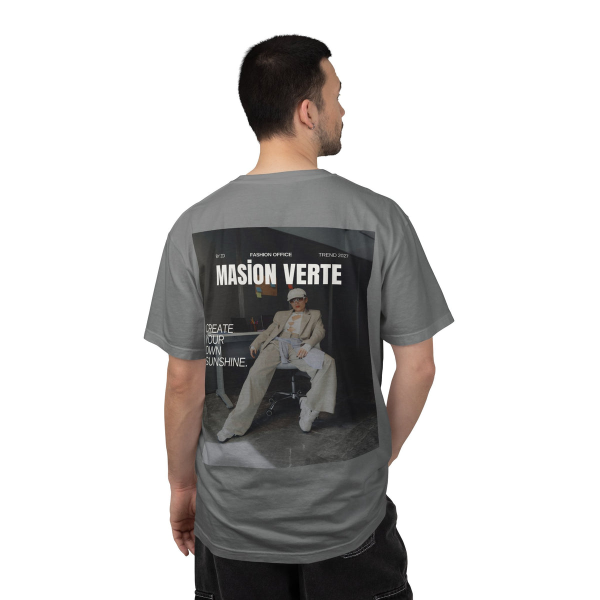 Graphic T-Shirt — 'Masión Verte: Create Your Own Sunshine' Vintage Magazine Back Print