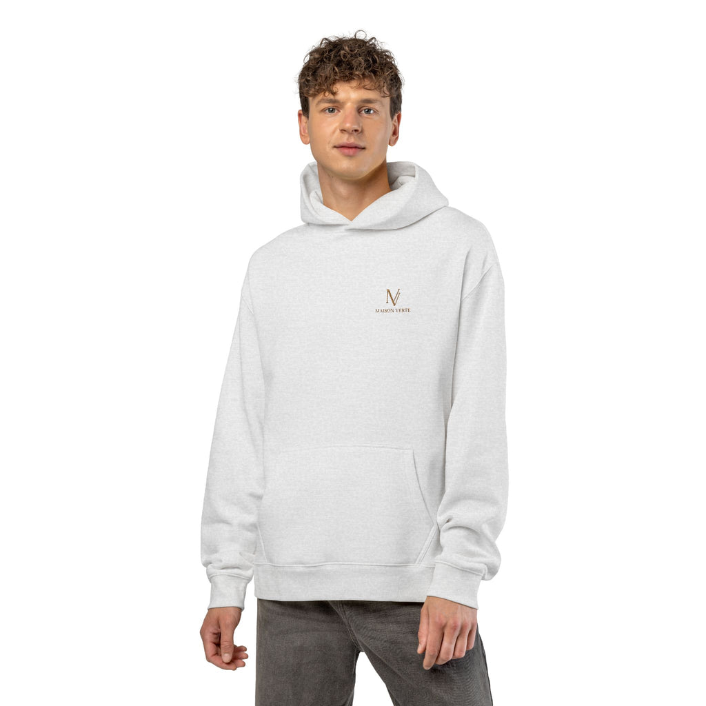 Relaxed Hoodie — Minimal Script 'N' Logo Chest Print Hoodie