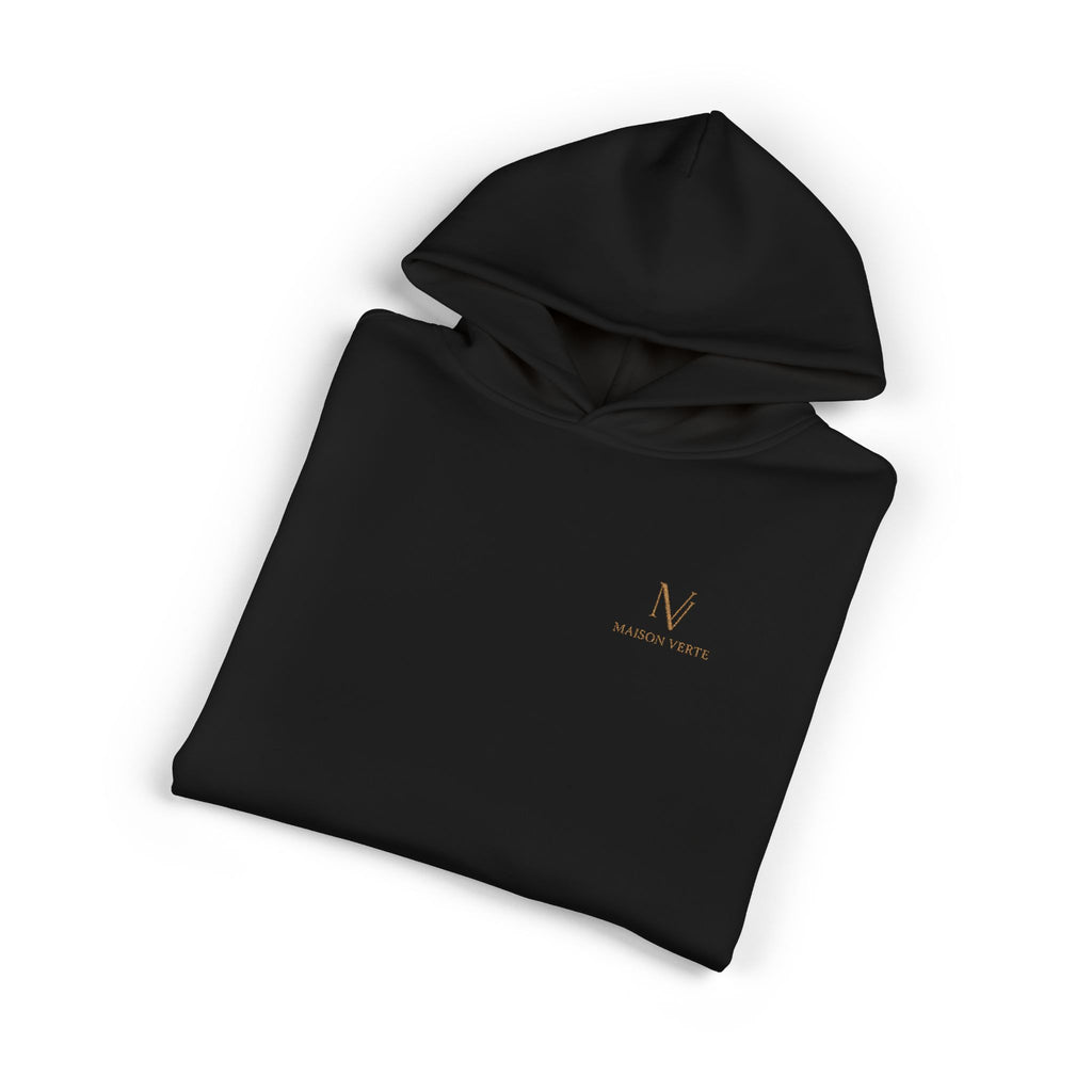 Relaxed Hoodie — Minimal Script 'N' Logo Chest Print Hoodie