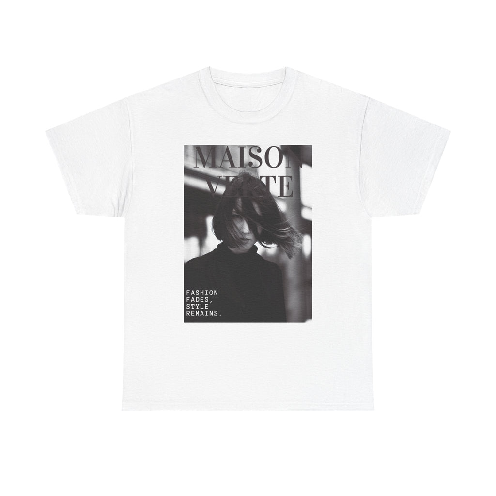 Maison Matte Fashion Photo Tee — Vintage Monochrome Portrait Shirt