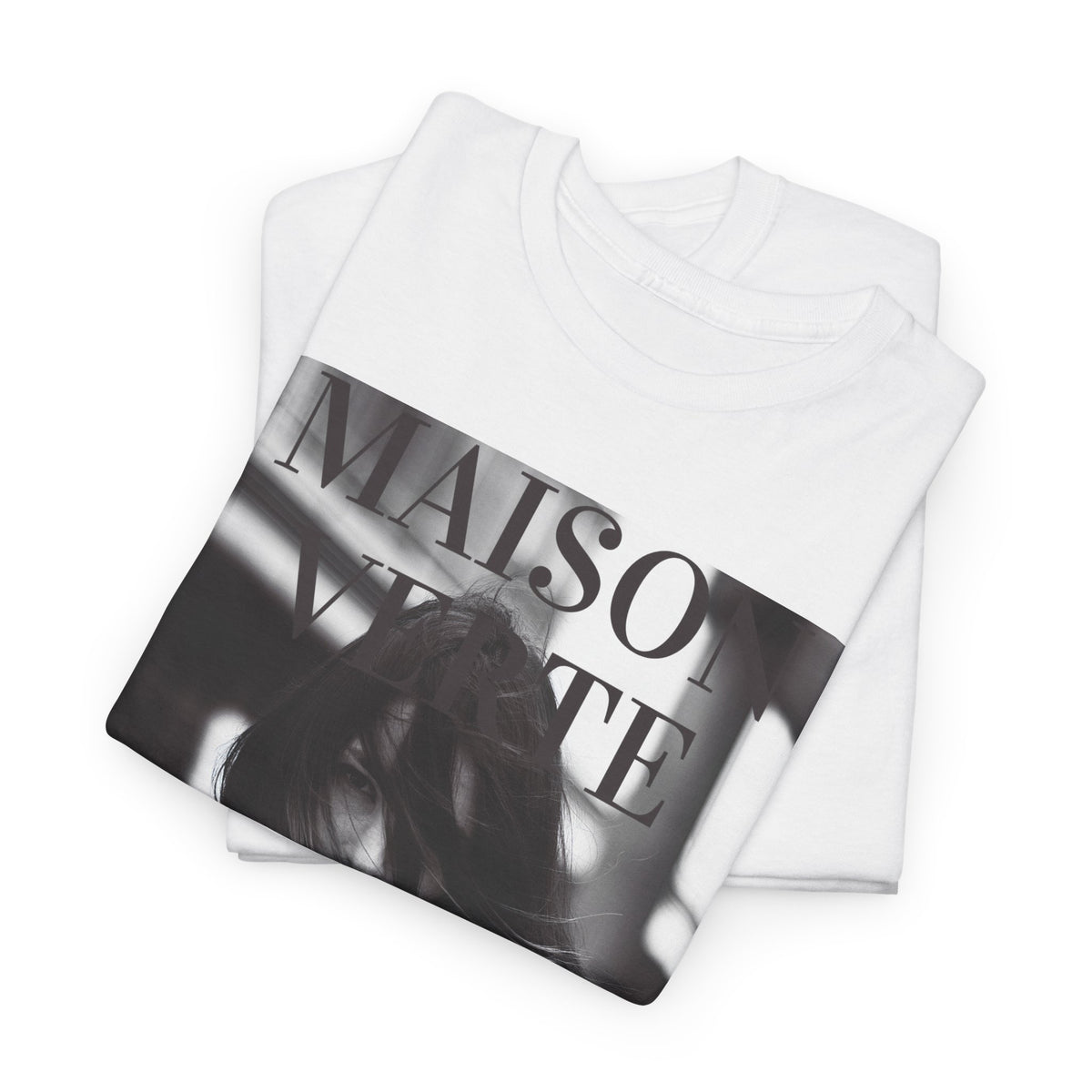 Maison Matte Fashion Photo Tee — Vintage Monochrome Portrait Shirt