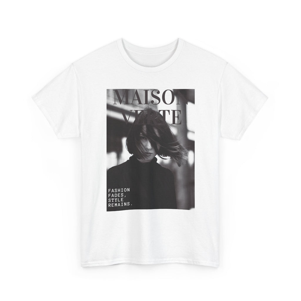 Maison Matte Fashion Photo Tee — Vintage Monochrome Portrait Shirt